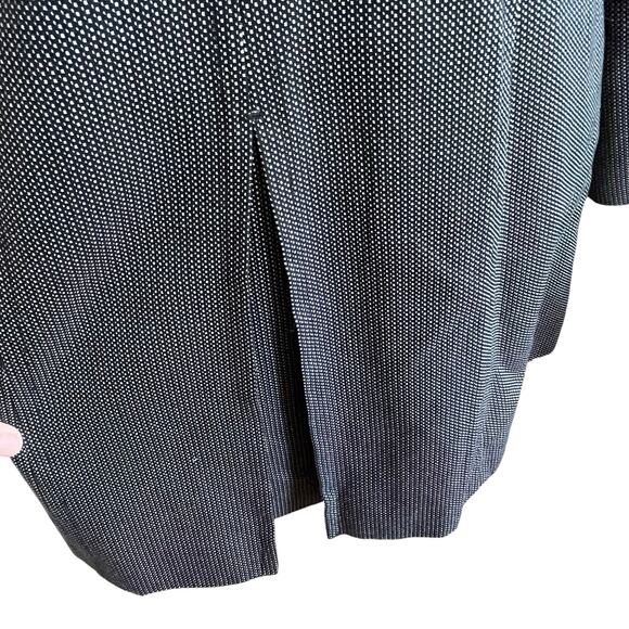 Ann Taylor Loft Jacket Pea Coat Sz Medium Black White Buttons Lined Cotton Dots - Picture 6 of 9
